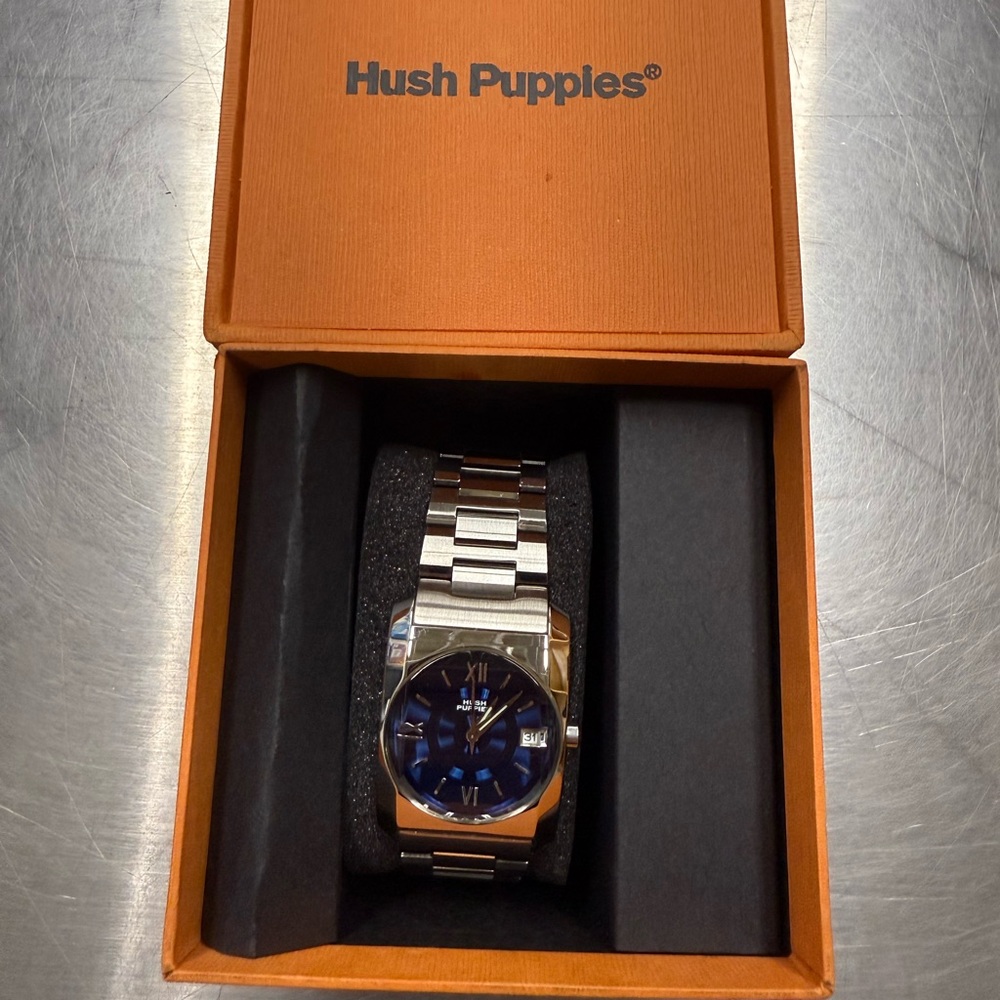 Hush Puppies Ladies Classic Watch with Stainless Steel & Deep Blue Dial